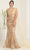 May Queen RQ8066 - Illusion Cape Beaded Prom Gown Prom Dresses 4 / Gold