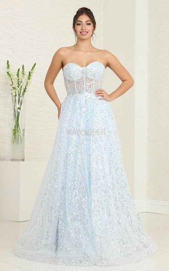 May Queen RQ8077 - Sweetheart A-Line Evening Gown