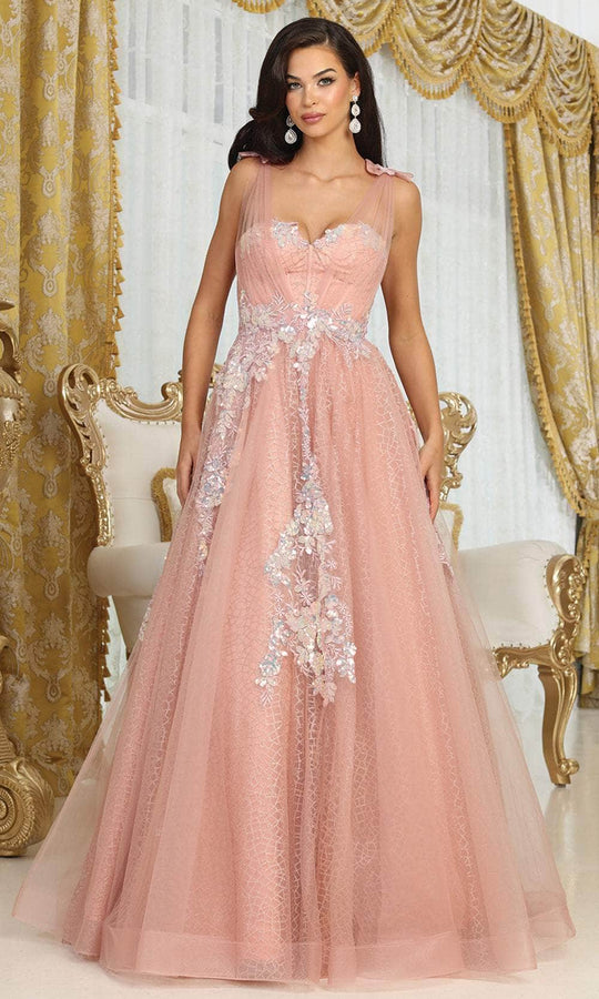 May Queen RQ8080 - Illusion Straps Sweetheart Prom Gown