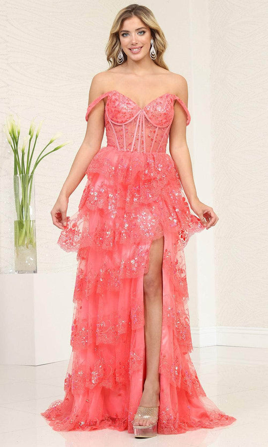 May Queen RQ8115 - Tiered A-Line Prom Dress