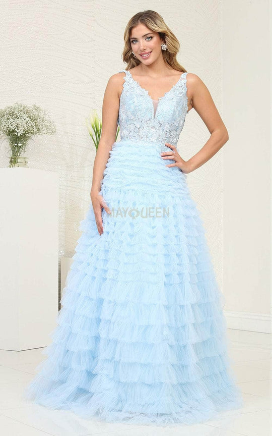 May Queen RQ8123 - Tiered A-Line Prom Dress