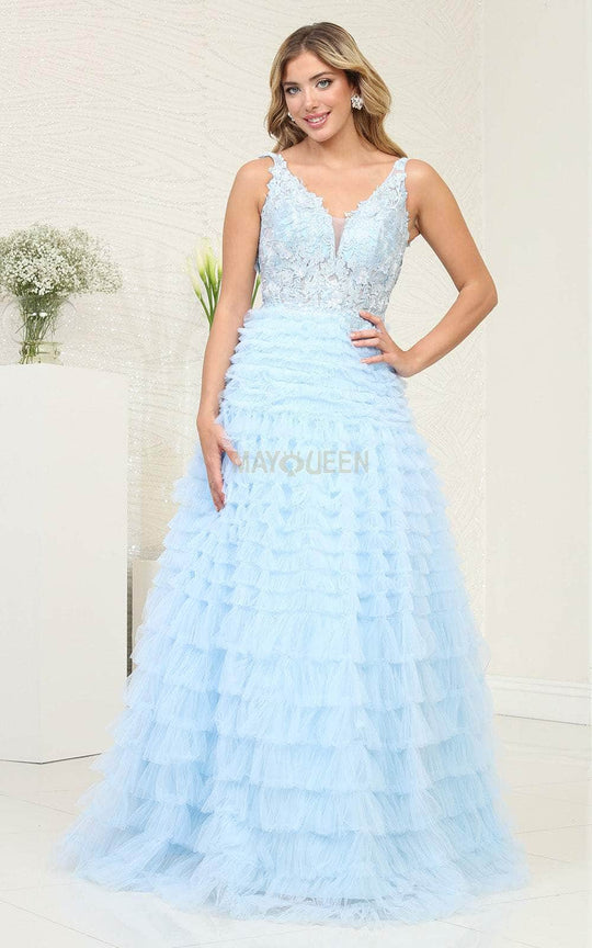 May Queen RQ8123 - Tiered A-Line Prom Dress