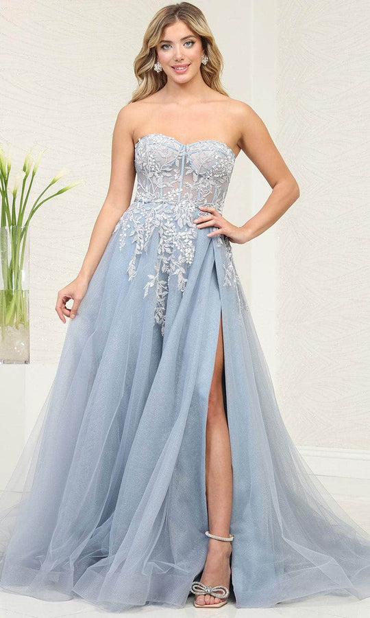 May Queen RQ8135 - Sheer Corset Prom Dress