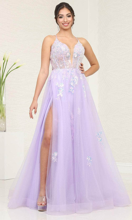May Queen RQ8136 - Sequin A-Line Prom Dress