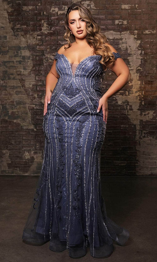 May Queen RQ8157 - Fitted Sheath Evening Dress