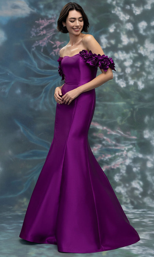 MGNY By Mori Lee 2070019 - 3D Floral Sleeve Mermaid Formal Gown