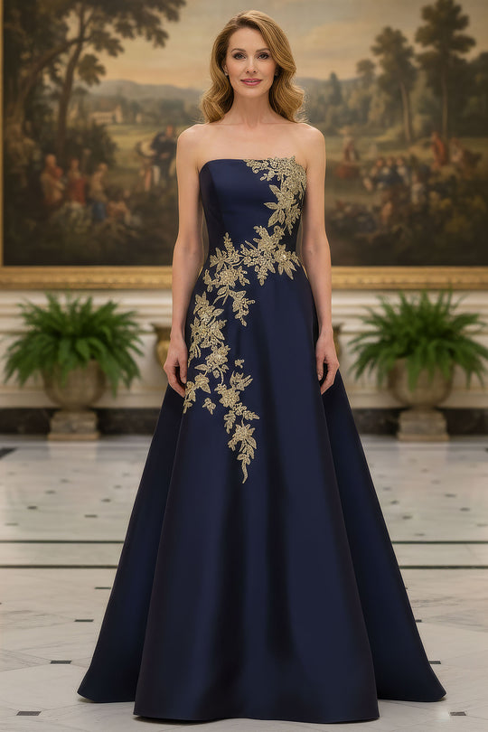 MGNY By Mori Lee 2070066 - Straight Neck Beaded Applique Evening Gown