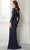 MGNY By Mori Lee 72418SC - Lace Sleeve Sheath Evening Dress Evening Dresses 14 / Navy