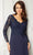 MGNY By Mori Lee 72418SC - Lace Sleeve Sheath Evening Dress Evening Dresses 14 / Navy