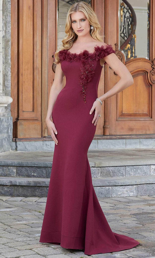 MGNY By Mori Lee 72732 - Crepe Trumpet Off Shoulder Dress
