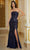 MGNY by Mori Lee 72801 - Foliage Motif Evening Gown Special Occasion Dress 00 / Navy