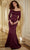 MGNY by Mori Lee 72808 - Quarter Sleeve Satin Evening Gown Special Occasion Dress 00 / Bordeaux