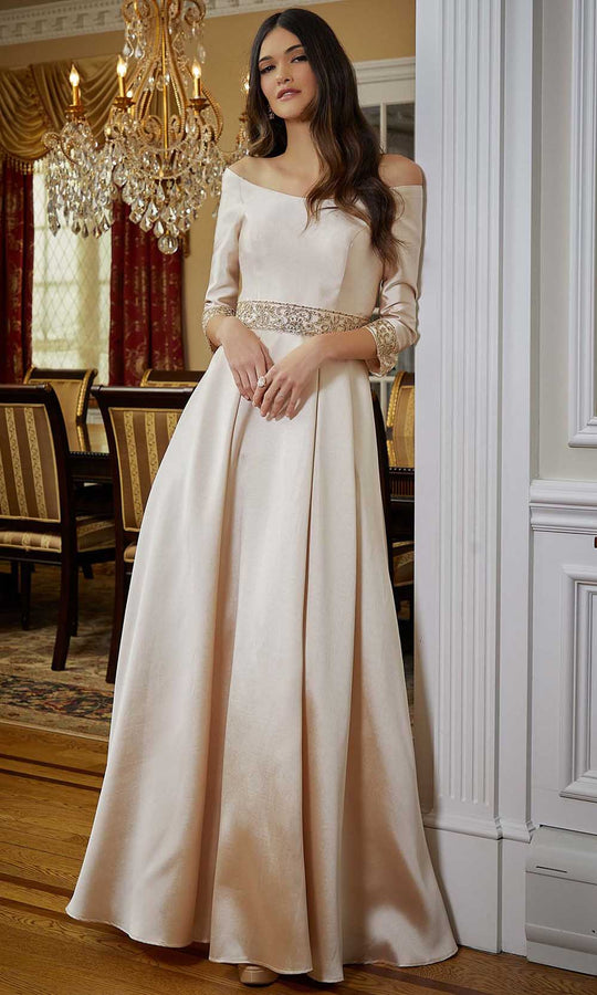 MGNY By Mori Lee 72813 - Off Shoulder Pleated Evening Gown