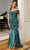 MGNY by Mori Lee 72827 - Ruffle Draped Evening Gown Special Occasion Dress 00 / Teal