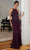MGNY by Mori Lee 72828 - Floral Halter Evening Gown Special Occasion Dress 00 / Eggplant