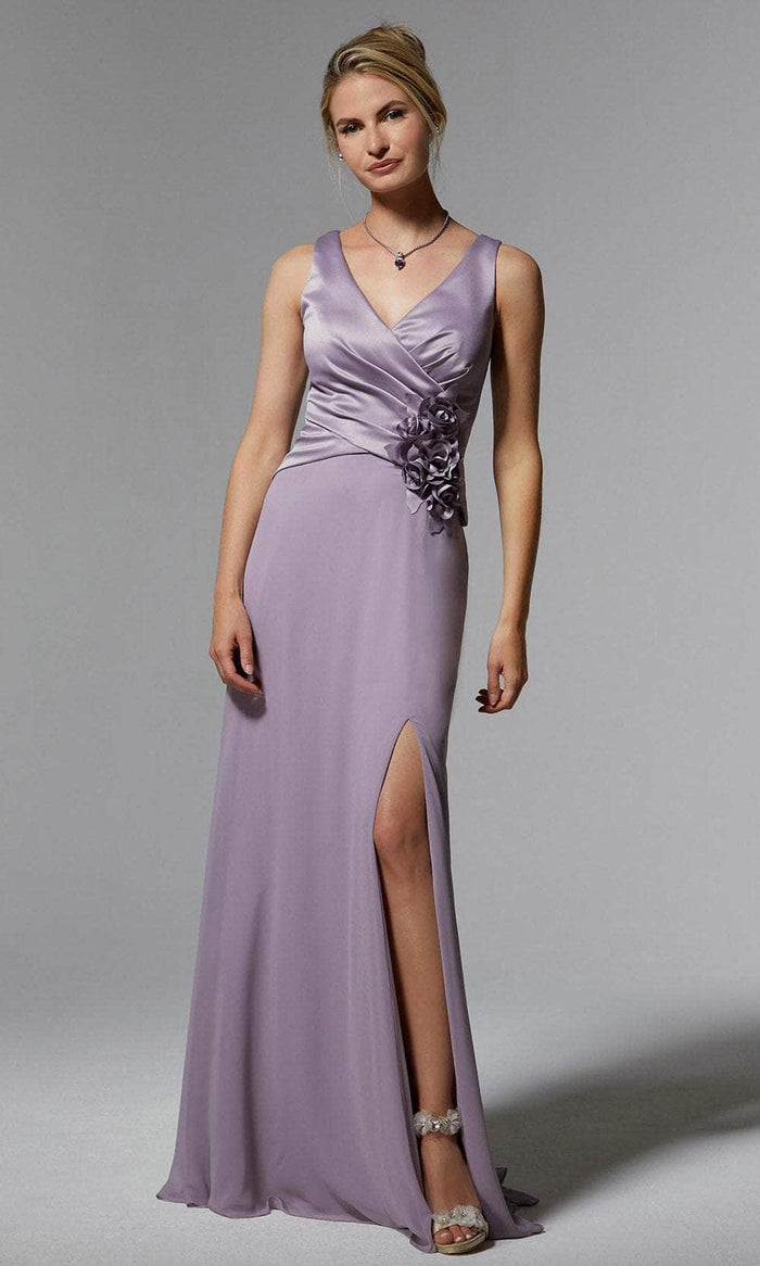 MGNY by Mori Lee 72903 - Floral Accented Evening Dress Evening Dresses 00 / French Lilac