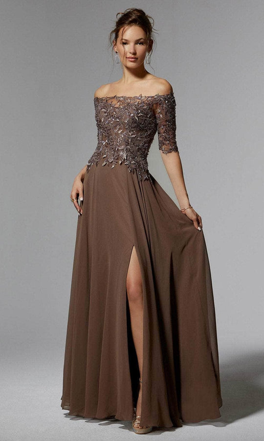 MGNY By Mori Lee 72907 - Beaded Off Shoulder Evening Dress