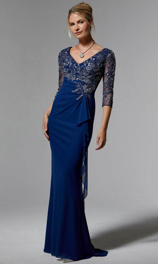 MGNY By Mori Lee - Metallic Embroidered Evening Gown