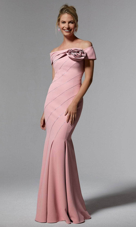 MGNY By Mori Lee 72918 - Floral Applique Off Shoulder Evening Dress