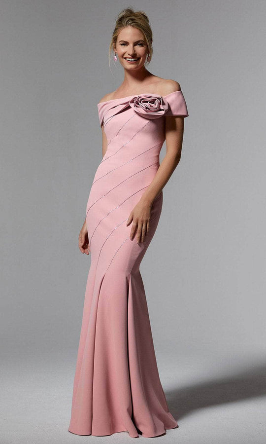 MGNY By Mori Lee 72918 - Floral Applique Off Shoulder Evening Dress