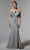 MGNY by Mori Lee 72919 - Pleated Off Shoulder Evening Dress Evening Dresses 00 / Silver