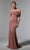 MGNY by Mori Lee 72923 - Feather Trimmed Evening Dress Evening Dresses 00 / Dusty Rose