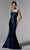 MGNY by Mori Lee 72925 - Bejeweled Satin Evening Gown Evening Dresses 00 / Navy