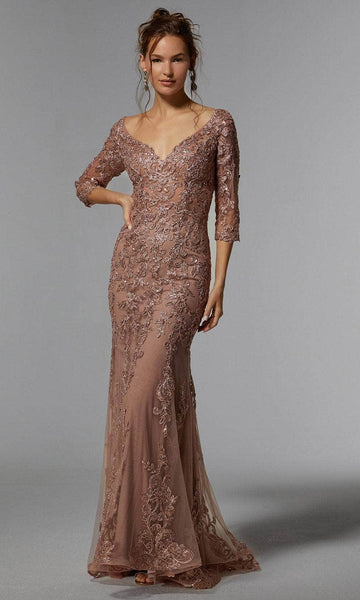 slim fit dress slacks Ellie Wilde 37017 Glitter Long Formal Mermaid Prom Dress main image 1