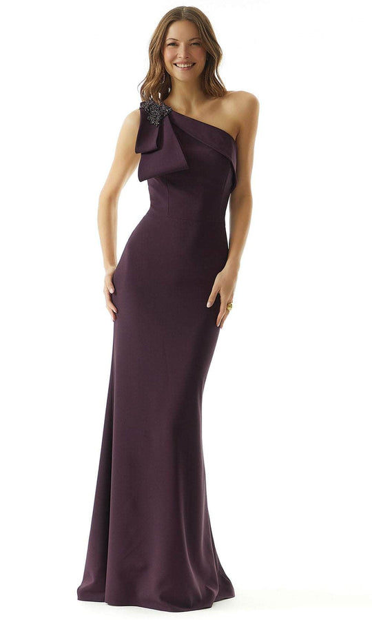 MGNY By Mori Lee 73011 - One Shoulder Bow Evening Dress