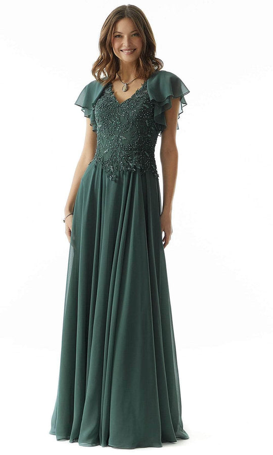 MGNY by Mori Lee 73016 - Flutter Sleeve Beaded Evening Dress