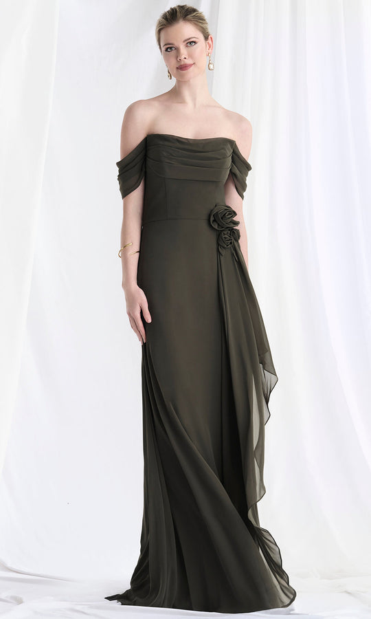 MGNY By Mori Lee 73165 - Off Shoulder Chiffon Ruffle Gown