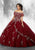 MGNY by Mori Lee 89181SC - Embroidered Off-Shoulder Ballgown Special Occasion Dress 6 / Sangria