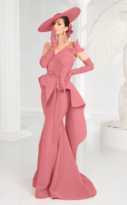 MNM Couture - 2553 One Shoulder Origami Bodice Mermaid Gown