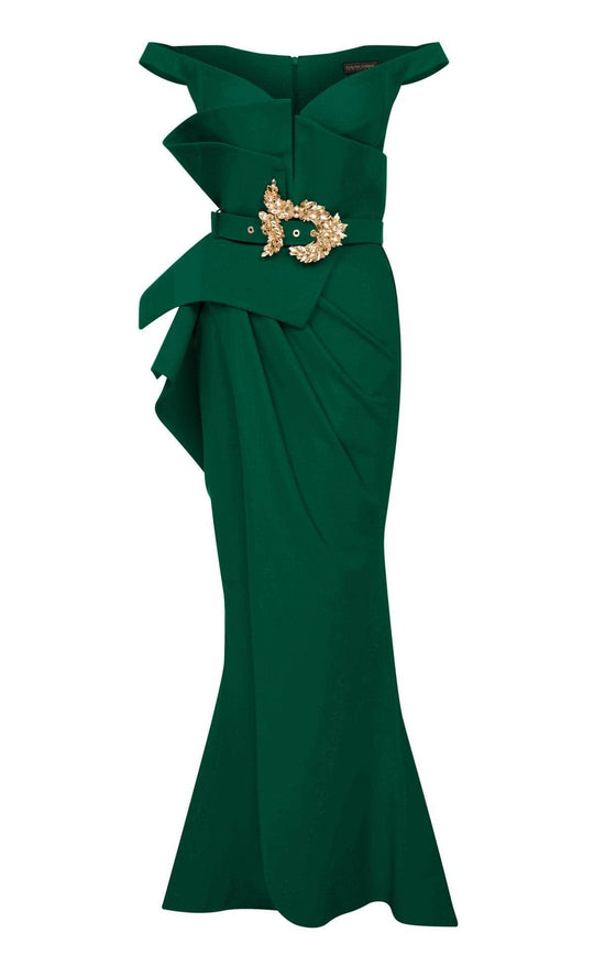 MNM Couture 2650 - Off Shoulder Front Slit Evening Gown