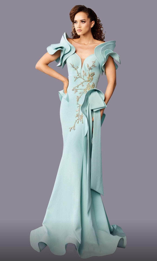 MNM Couture 2670 Layered Sleeve Beaded Dress