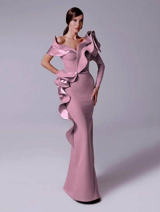 MNM Couture 2714 Structural Ruffle Mermaid Dress