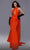 MNM COUTURE 2724 - Halter Cutout Evening Gown Evening Dresses 4 / Orange