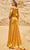 MNM Couture 2760 - Ruched and Beaded Slit Long Gown Evening Dresses
