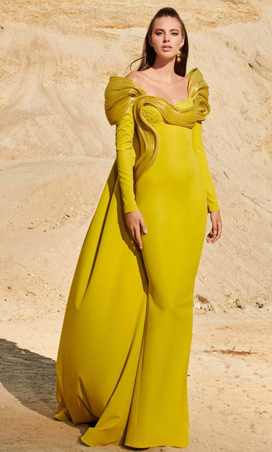 MNM Couture2773 - Long Sleeve Chiseled Gown