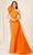 MNM COUTURE 2799A - Asymmetric Neck Peplum Evening Gown Special Occasion Dress