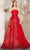 MNM COUTURE E0013 - Straight Across A-Line Evening Gown Prom Dresse 4 / Red
