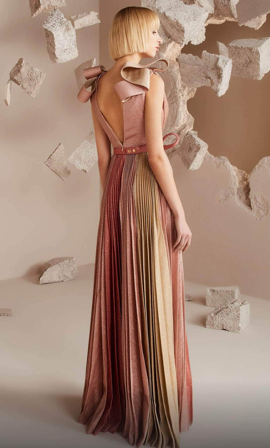 MNM Couture E0028 - Accordion Pleated Skirt Prom Dress