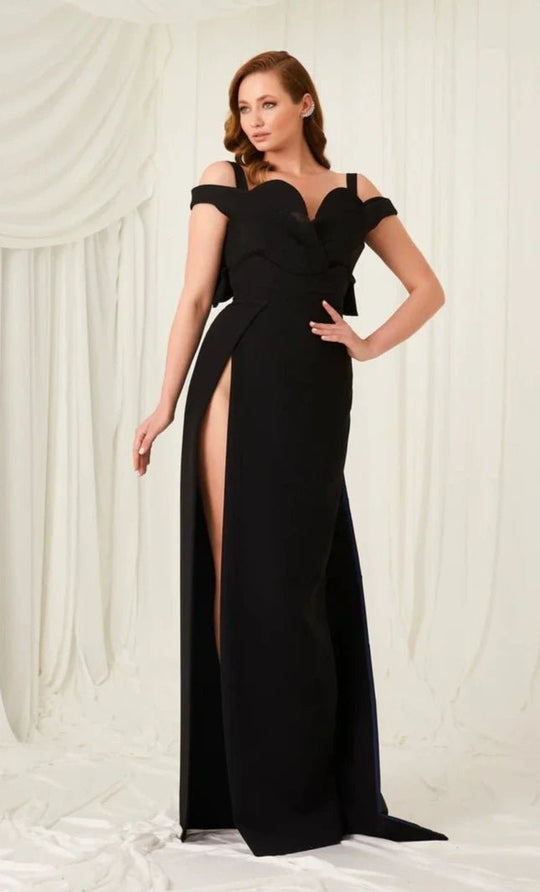 MNM Couture E0032 - Sweetheart Gown with Cape