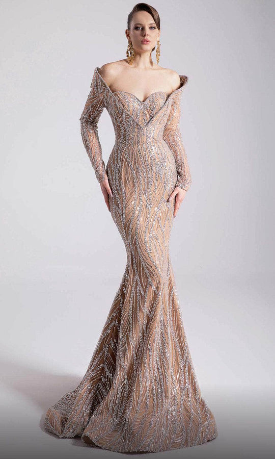 MNM Couture F02900 - Off Shoulder Embellished Long Gown