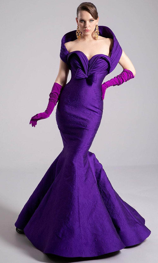 MNM Couture F02901 - Sculpted Off Shoulder Mermaid Gown