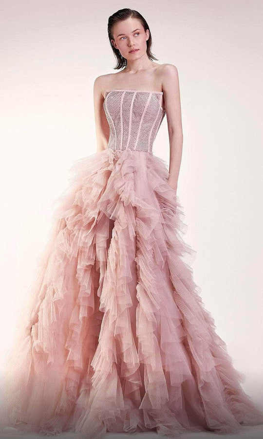 MNM Couture G1409 - Strapless Corset Tiered Evening Gown