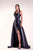 MNM COUTURE G1419 - Metallic Pleated Overskirt Gown Special Occasion Dress