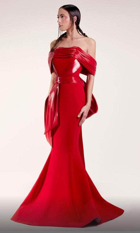 MNM Couture G1424 - Mettalic and Matte Formal Gown