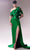 MNM Couture G1603 - Asymmetric Draped Sheath Gown Prom Dresses 0 / Green