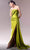 MNM Couture G1617 - Pleat Ornate Evening Dress with Slit Evening Dresses 4 / Lime